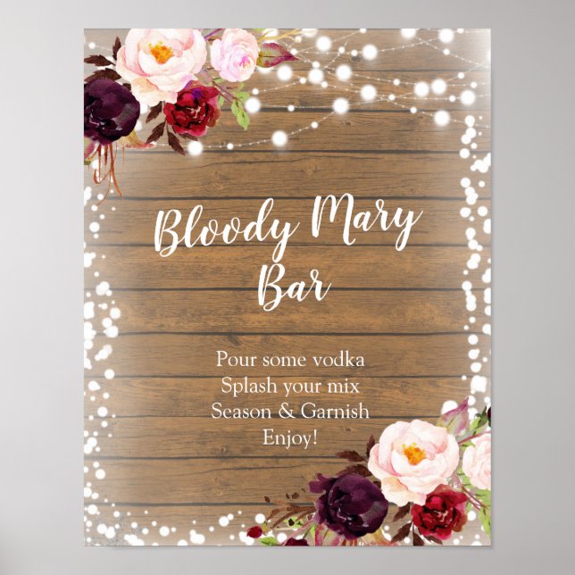 Marsala Winter Bloody Mary Bar Affiche (Devant)