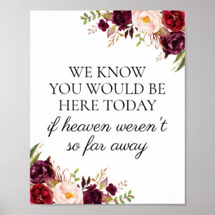 Marsala Wir wissen, dass Sie heute hier sein würde Poster