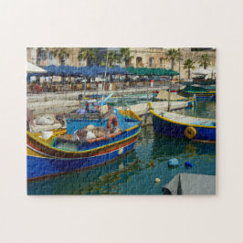 Marsaxlokk bemalte Boote