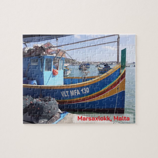 Marsaxlokk Fischerboote Malta (Horizontal)