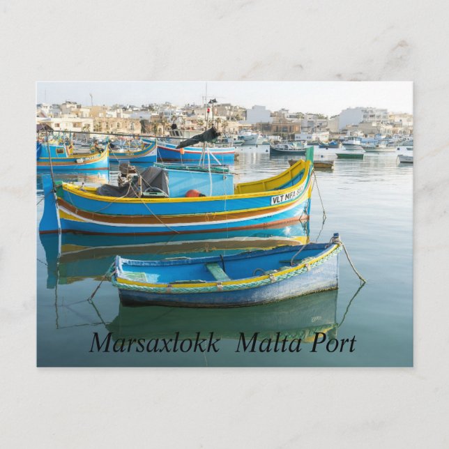 Marsaxlokk Malta Port Postcard Postkarte (Vorderseite)