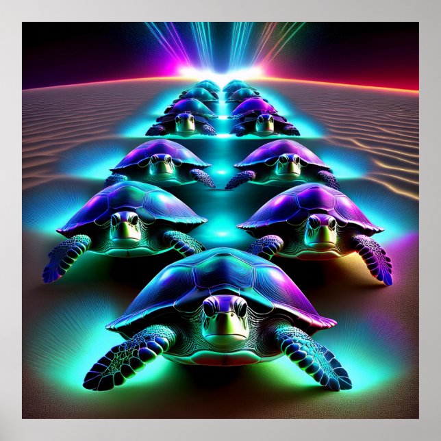 Marsch der Neon-Schildkröten Poster (Vorne)