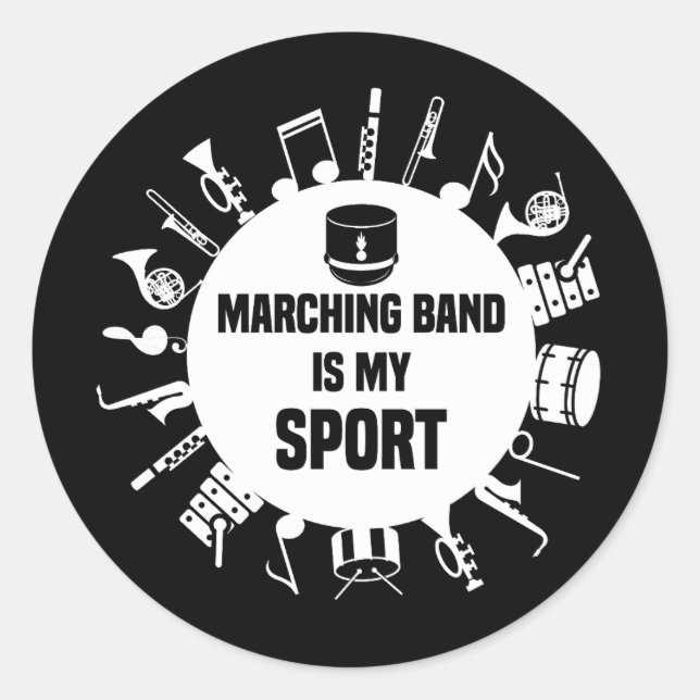 Marschband ist mein Sport Runder Aufkleber (Vorderseite)