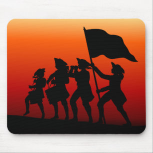Marschieren mit Trommeln und Pfeife und Flagge Mousepad