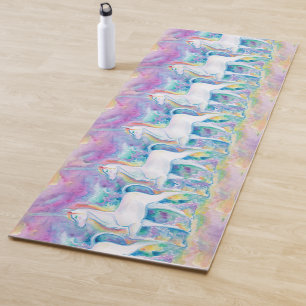 Marschierende Aquarell-Einhorn-Yoga-Matte Yogamatte