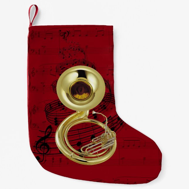 Marschierender Musik-Strumpf des Sousaphone (Tuba) Kleiner Weihnachtsstrumpf (Vorderseite)