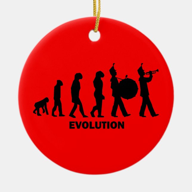 marschierendes Band der Evolution Keramikornament (Vorne)