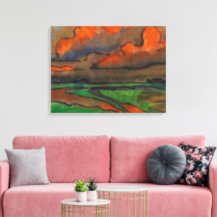 Marschlandschaft unter roten Wolken Emil Nolde Leinwanddruck