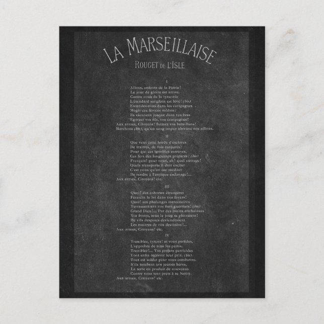 Marseillaise Postkarte (Vorderseite)