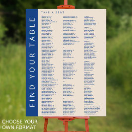 Marseille Bleu 210 Gäste Hochzeitskarte Poster