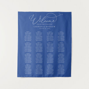 Marseille Bleu Minimalistische Hochzeitssitzkarte Wandteppich