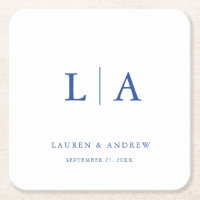 Marseille Bleu Monogram Elegant Simple Wedding