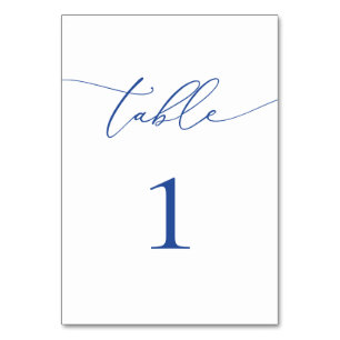Marseille Bleu und Minimalistische Tischnummer Wei