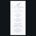 Marseille Bleu & White Minimalistische einfache Fl Menükarte<br><div class="desc">Elegantes und modernes,  minimalistisches Menü im Marseille Bleu und weiß. Vollständig anpassbares Menü für Ihre Hochzeit oder Veranstaltung.</div>