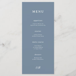 Marseille Blue Wedding Menu Menükarte