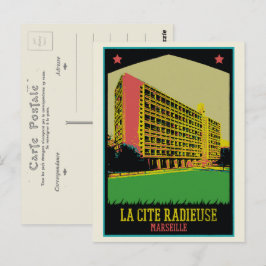 Marseille Cite Radieuse Illustration Frankreich Postkarte