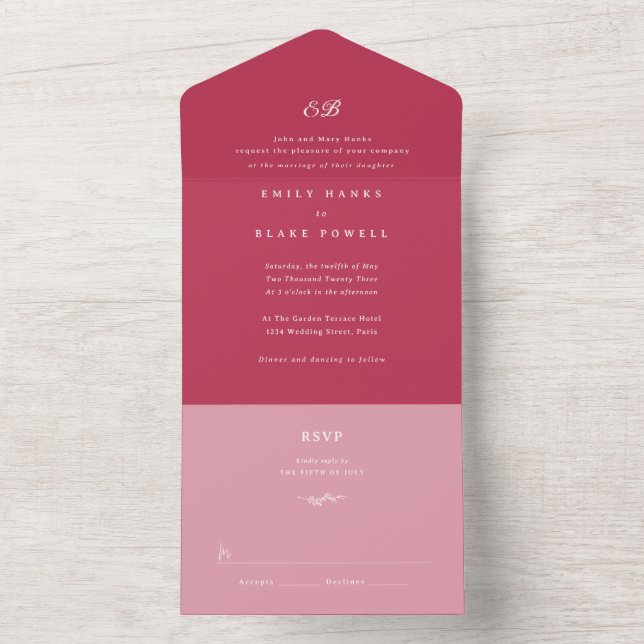 Marseille Faire-part de mariage (À l'intérieur)