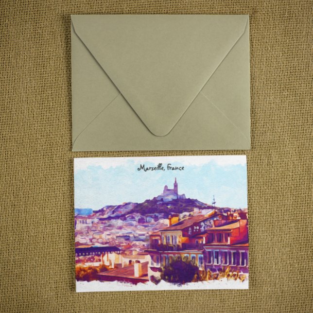 Marseille France Panorama View Postkarte (marseille france panorama view postcard)