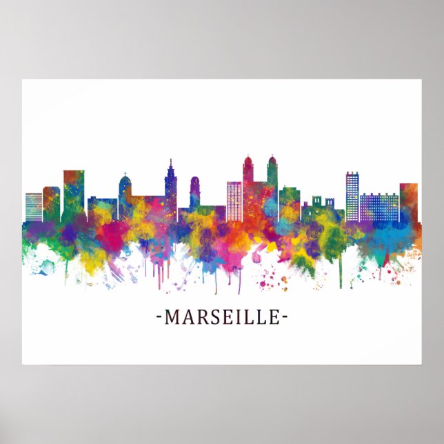 Marseille France Skyline Poster (Vorne)