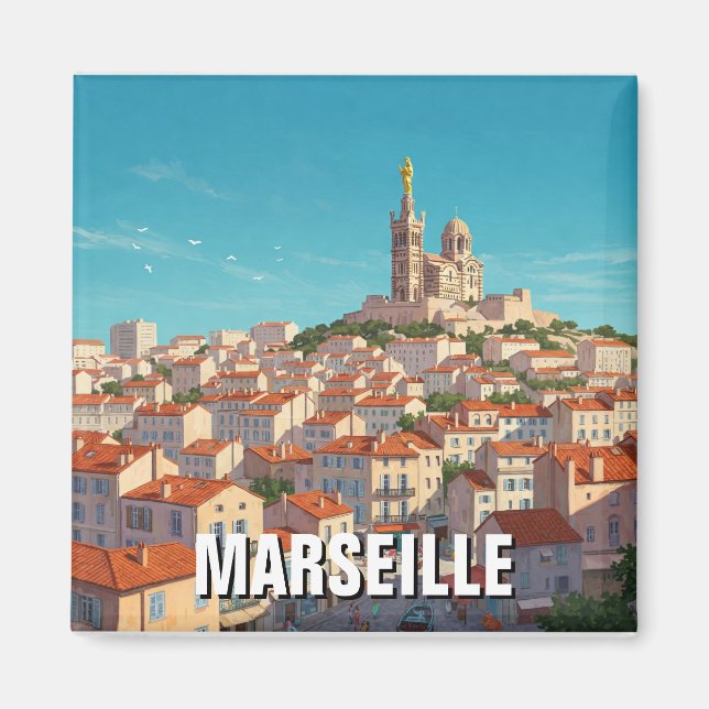 Marseille France Travel Magnet (Vorne)