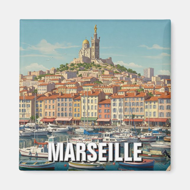 Marseille France Travel Magnet (Vorne)