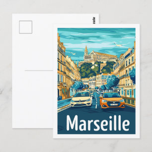 Marseille Frankreich Berühmter Reiseort Postkarte