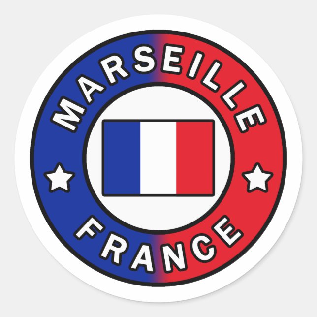 Marseille Frankreich Runder Aufkleber (Vorderseite)