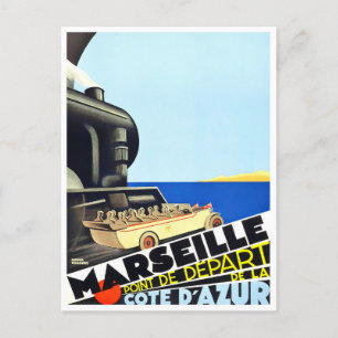 Marseille Frankreich Vintage-Reise Postkarte