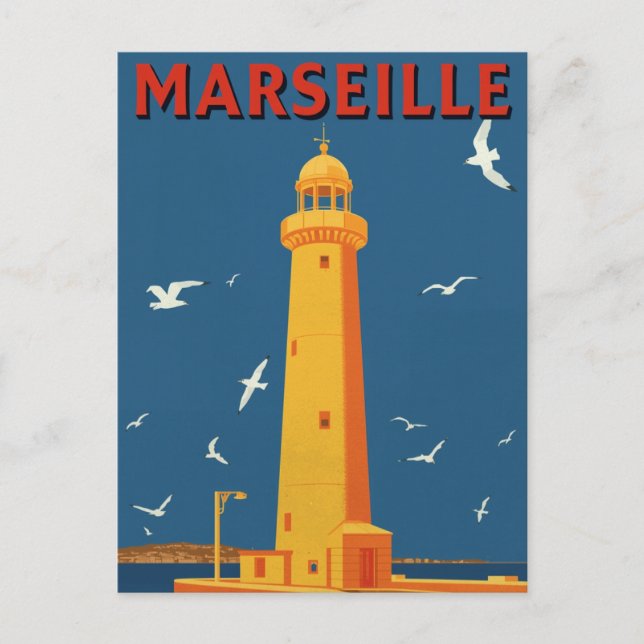 Marseille Lighthouse French Riviera Travel Postkarte (Vorderseite)