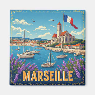 🧲 Marseille Mittelmeer-Reise-Erinnerung Frankreic Magnet