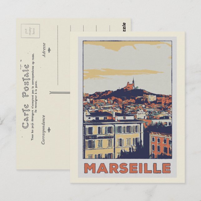 Marseille Notre-Dame-de-la-Garde Frankreich Postkarte (Vorne/Hinten)