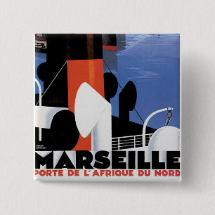 Marseille-Plakat Button
