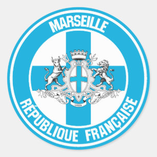 Marseille Round Emblem Runder Aufkleber