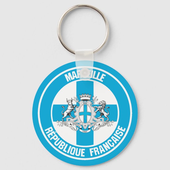 Marseille Round Emblem Schlüsselanhänger (Vorderseite)