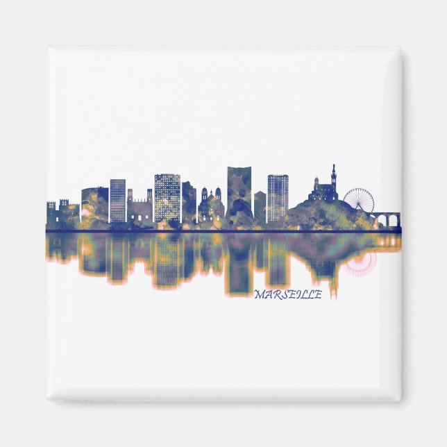 Marseille Skyline Magnet (Vorne)