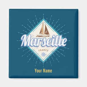 Marseille Stadt Frankreich Retro-Segelschiff vinta Magnet