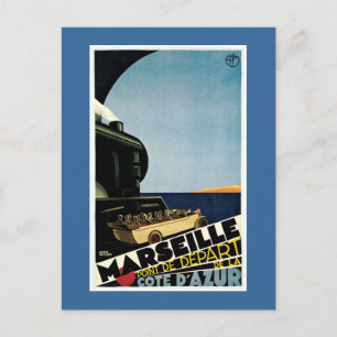 Marseille Vintage-Französisches Reiseplakat Postkarte