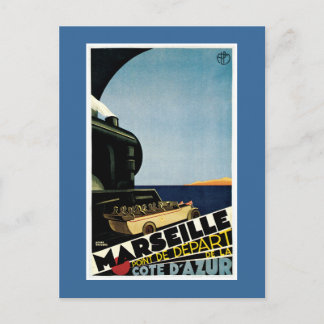 Marseille Vintage-Französisches Reiseplakat Postkarte