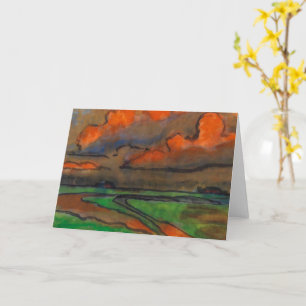 Marsh Landschaft unter roten Wolken Emil Nolde Karte