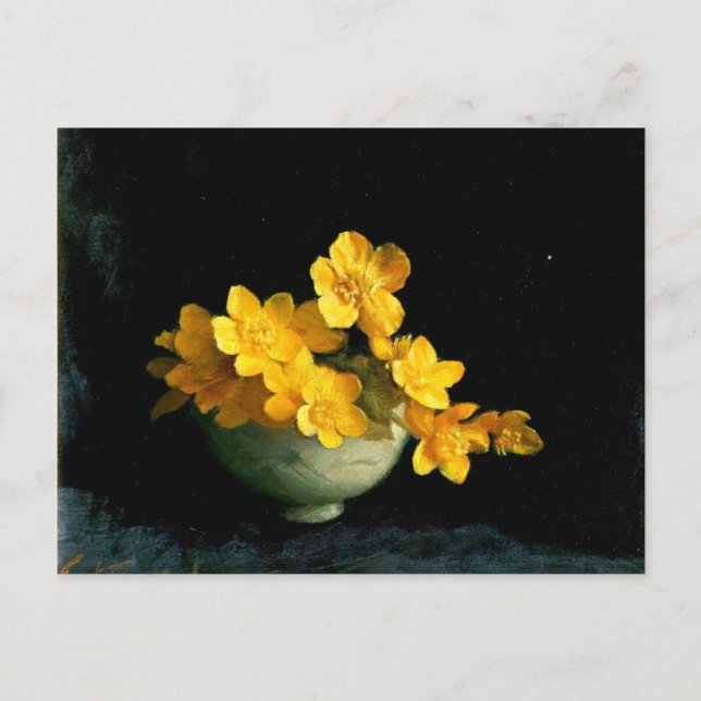 Marsh Marigolds, Stilllebenmalerei Postkarte (Vorderseite)