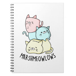 Marsh-miow-Funny Cat Marshmallow Pun Notizblock