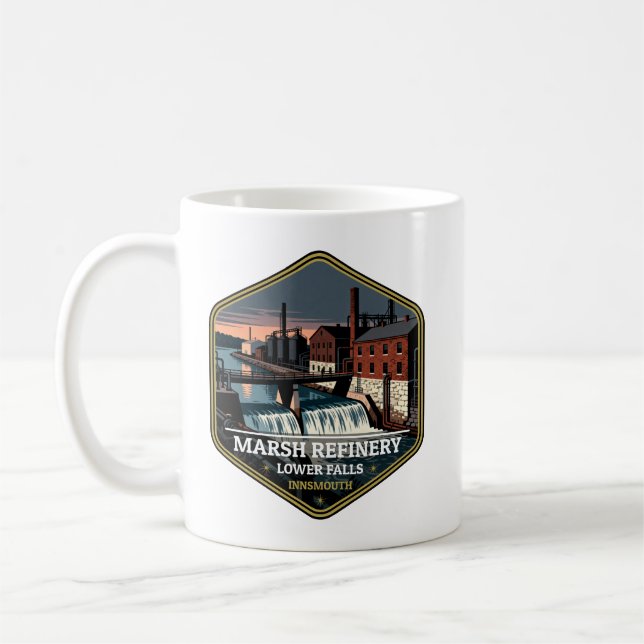 Marsh Refinery Lower Falls Innsmouth Vintage Trave Kaffeetasse (Links)