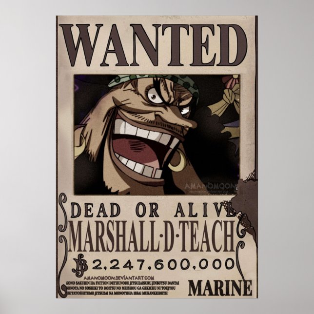 Marshall D Teach Gewollt Bounty Poster (Vorne)