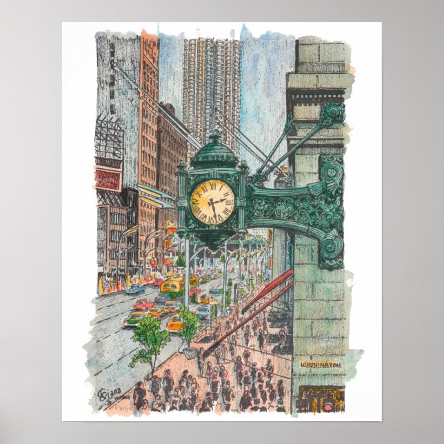 Marshall Field's Wassercolor Poster (Vorne)