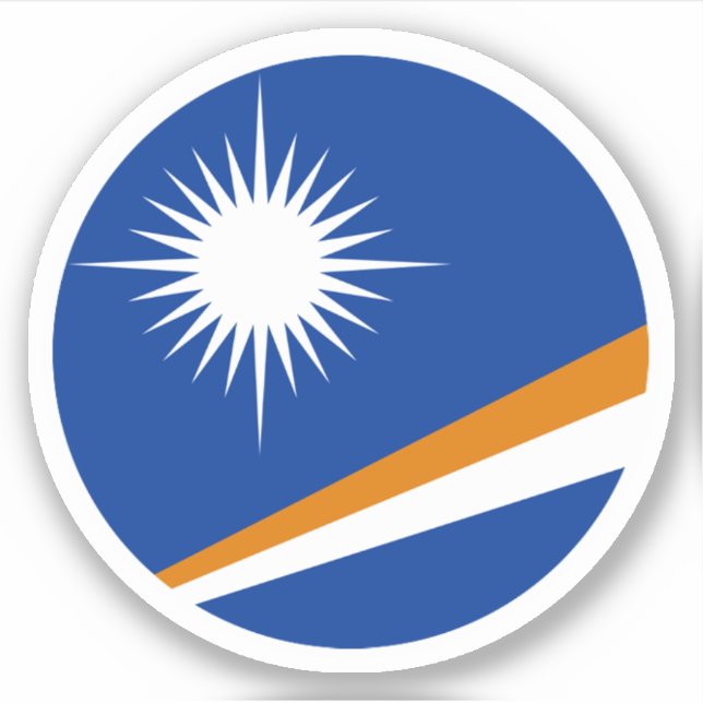 Marshall-Inseln-Flaggenrundkleber Aufkleber (Vorderseite)