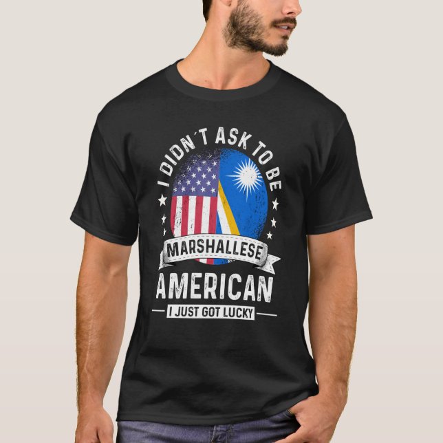 Marshall Islands American Patriot Ground Spaß Flag T-Shirt (Vorderseite)