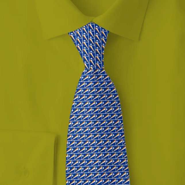 Marshall Islands Flag Brick Pattern Krawatte (Von Creator hochgeladen)