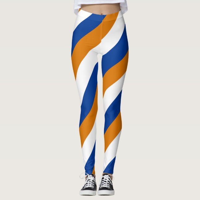 Marshall Islands Flaggenfarben diagonal gestreift Leggings (Vorderseite)