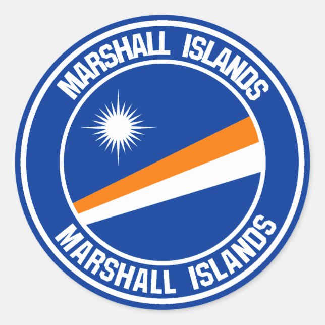 Marshall Islands Round Emblem Runder Aufkleber (Vorderseite)