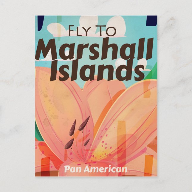 Marshall Islands Vintage Reiseplakat Postkarte (Vorderseite)
